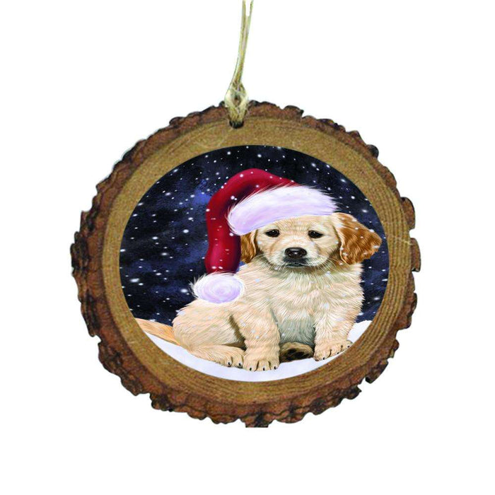 Let it Snow Christmas Holiday Golden Retriever Dog Wooden Christmas Ornament WOR48601