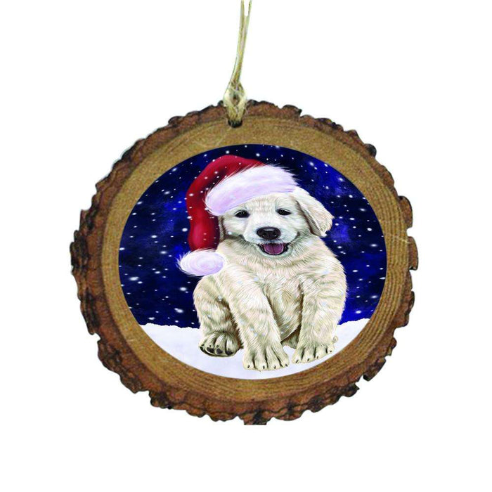 Let it Snow Christmas Holiday Golden Retriever Dog Wooden Christmas Ornament WOR48602