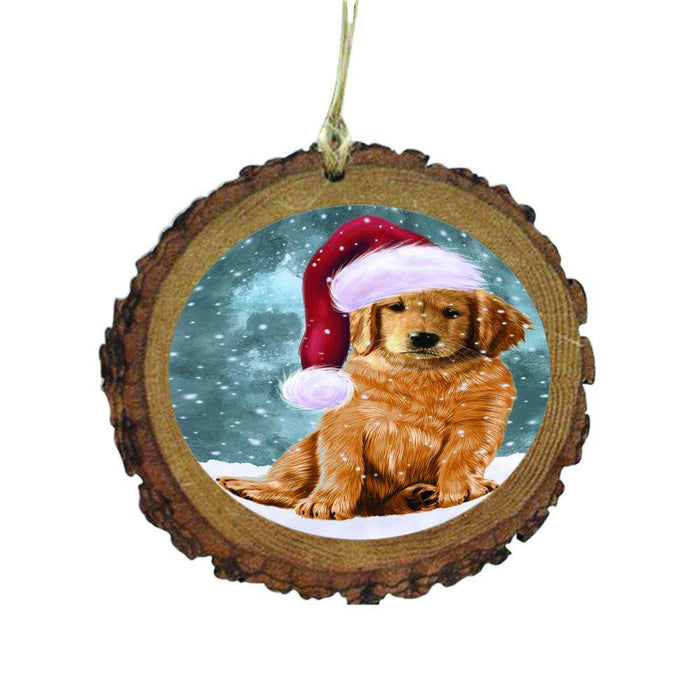 Let it Snow Christmas Holiday Golden Retriever Dog Wooden Christmas Ornament WOR48603