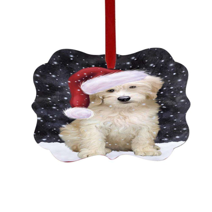Let it Snow Christmas Holiday Goldendoodle Dog Double-Sided Photo Benelux Christmas Ornament LOR48935