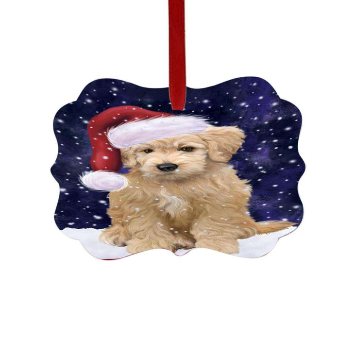 Let it Snow Christmas Holiday Goldendoodle Dog Double-Sided Photo Benelux Christmas Ornament LOR48936