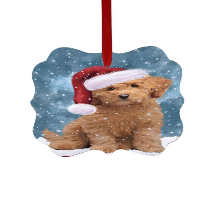 Let it Snow Christmas Holiday Goldendoodle Dog Double-Sided Photo Benelux Christmas Ornament LOR48937