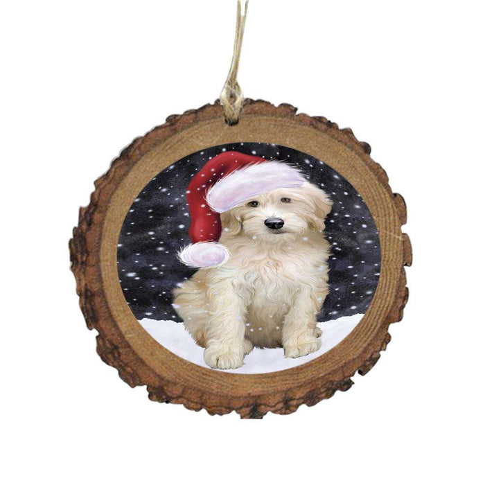 Let it Snow Christmas Holiday Goldendoodle Dog Wooden Christmas Ornament WOR48935