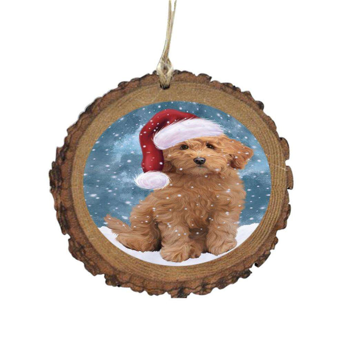 Let it Snow Christmas Holiday Goldendoodle Dog Wooden Christmas Ornament WOR48937