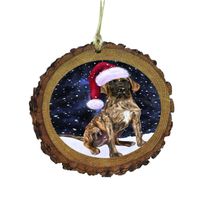 Let it Snow Christmas Holiday Great Dane Dog Wooden Christmas Ornament WOR48604
