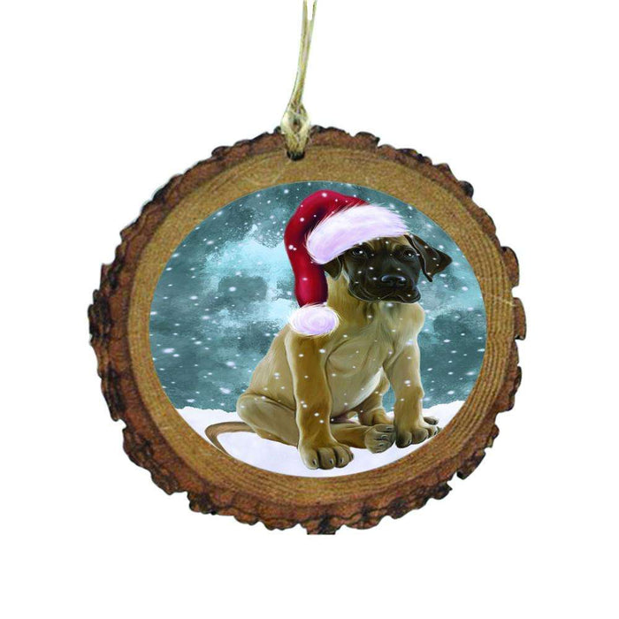 Let it Snow Christmas Holiday Great Dane Dog Wooden Christmas Ornament WOR48606