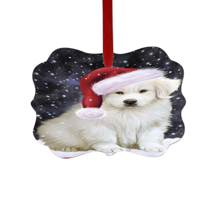 Let it Snow Christmas Holiday Great Pyrenee Dog Double-Sided Photo Benelux Christmas Ornament LOR48938