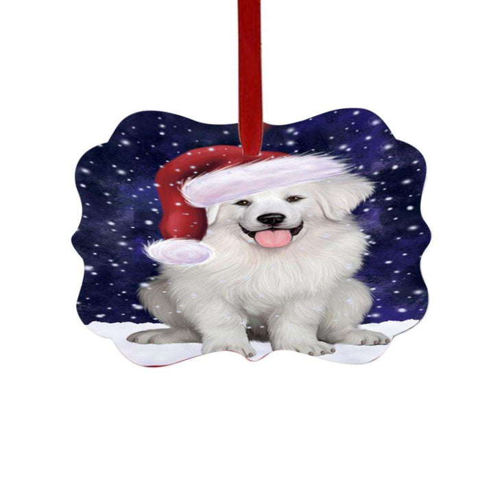 Let it Snow Christmas Holiday Great Pyrenee Dog Double-Sided Photo Benelux Christmas Ornament LOR48939