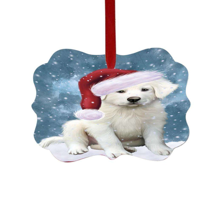 Let it Snow Christmas Holiday Great Pyrenee Dog Double-Sided Photo Benelux Christmas Ornament LOR48940