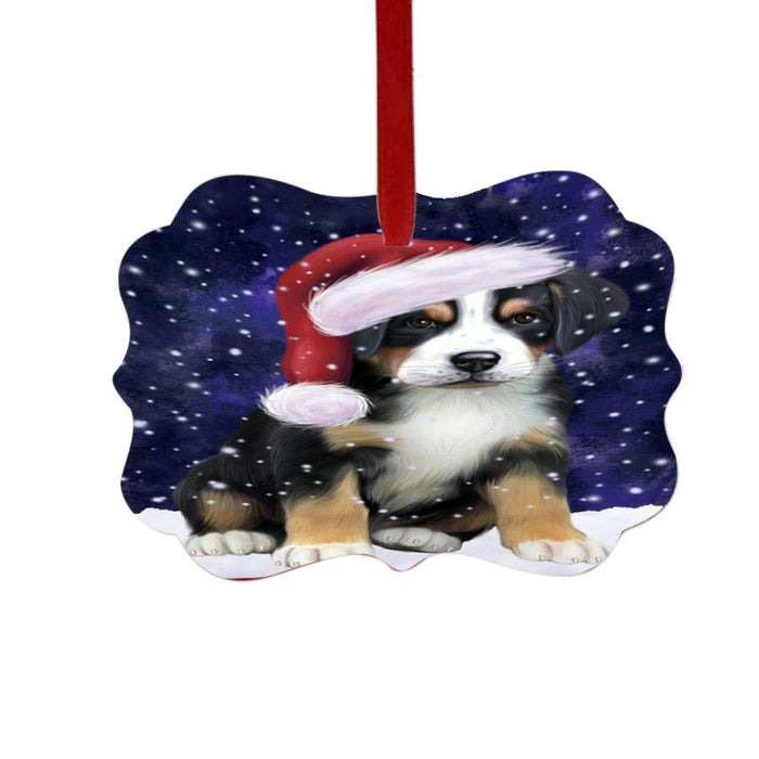 Let it Snow Christmas Holiday Greater Swiss Mountain Dog Double-Sided Photo Benelux Christmas Ornament LOR48942