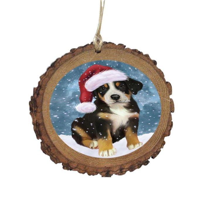 Let it Snow Christmas Holiday Greater Swiss Mountain Dog Wooden Christmas Ornament WOR48943