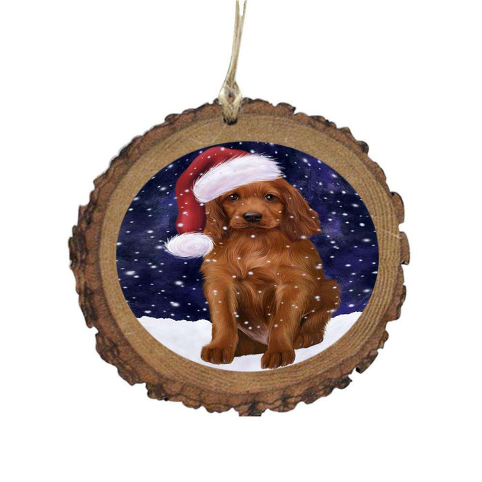 Let it Snow Christmas Holiday Irish Red Setter Dog Wooden Christmas Ornament WOR48945