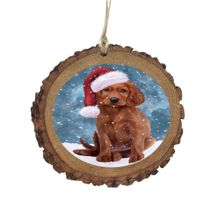 Let it Snow Christmas Holiday Irish Red Setter Dog Wooden Christmas Ornament WOR48946