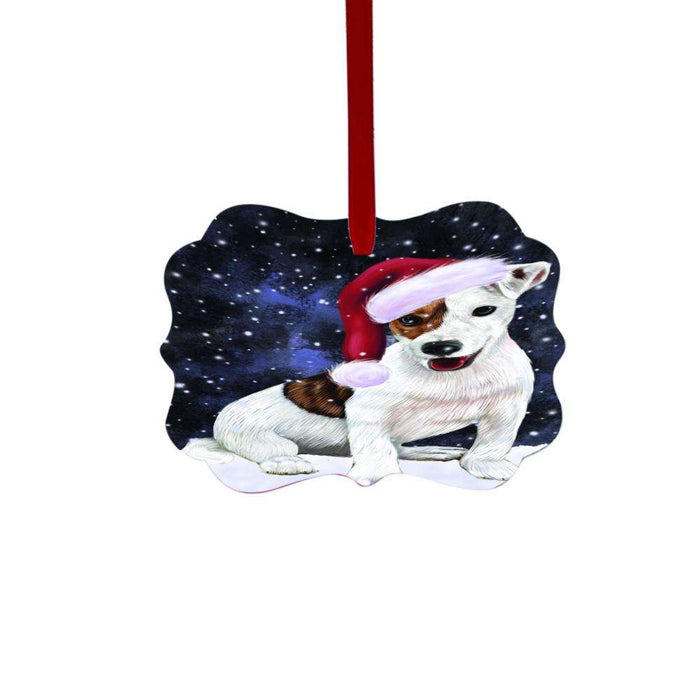 Let it Snow Christmas Holiday Jack Russell Dog Double-Sided Photo Benelux Christmas Ornament LOR48608