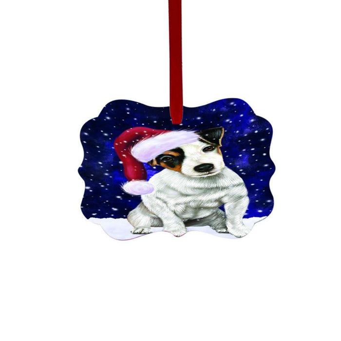 Let it Snow Christmas Holiday Jack Russell Dog Double-Sided Photo Benelux Christmas Ornament LOR48609