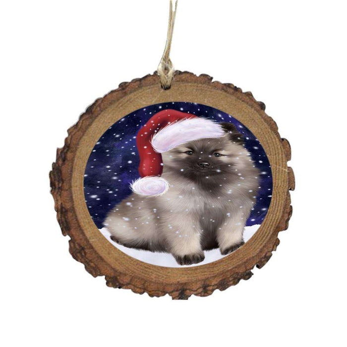 Let it Snow Christmas Holiday Keeshond Dog Wooden Christmas Ornament WOR48948