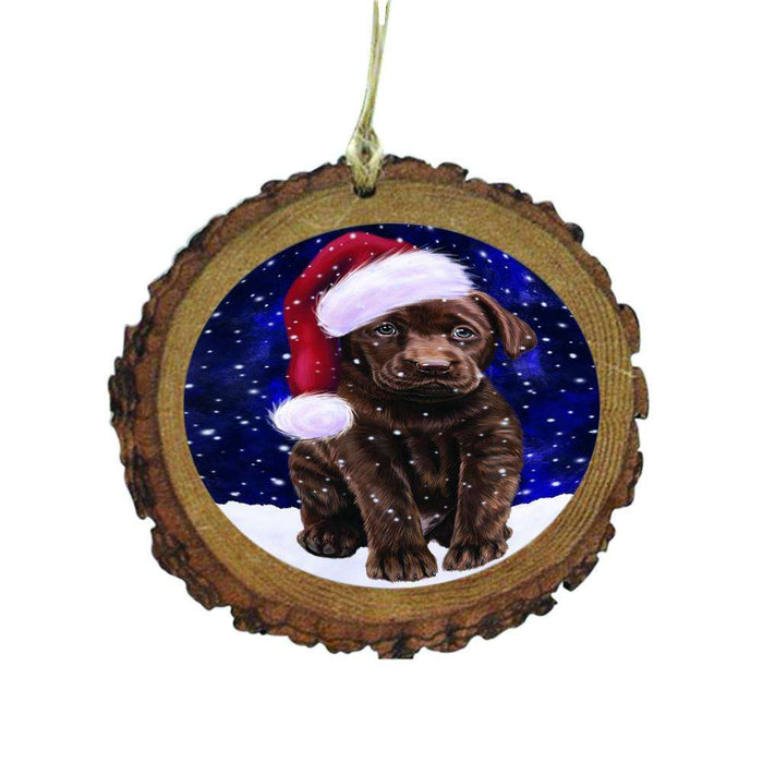 Let it Snow Christmas Holiday Labrador Dog Wooden Christmas Ornament WOR48612