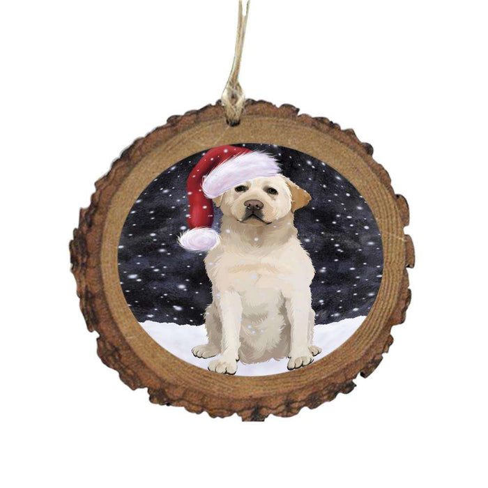 Let it Snow Christmas Holiday Labrador Dog Wooden Christmas Ornament WOR48613