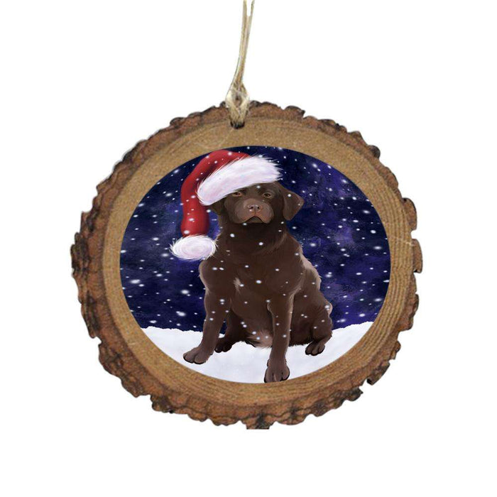 Let it Snow Christmas Holiday Labrador Dog Wooden Christmas Ornament WOR48614