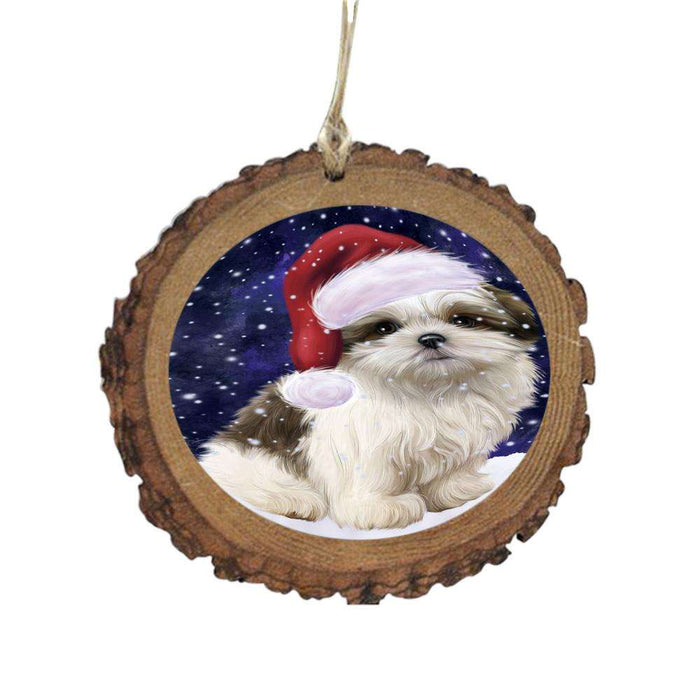 Let it Snow Christmas Holiday Malti Tzu Dog Wooden Christmas Ornament WOR48954