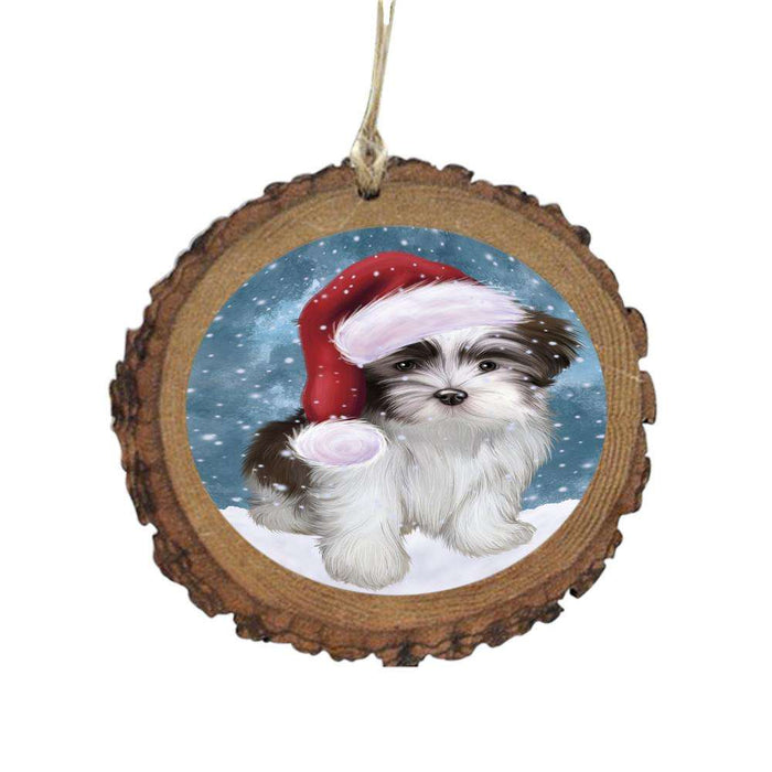 Let it Snow Christmas Holiday Malti Tzu Dog Wooden Christmas Ornament WOR48955