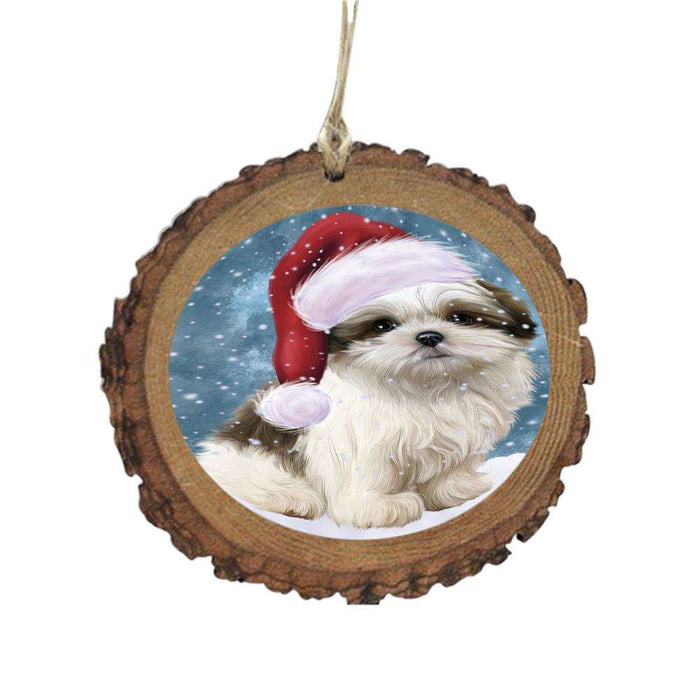 Let it Snow Christmas Holiday Malti Tzu Dog Wooden Christmas Ornament WOR48956