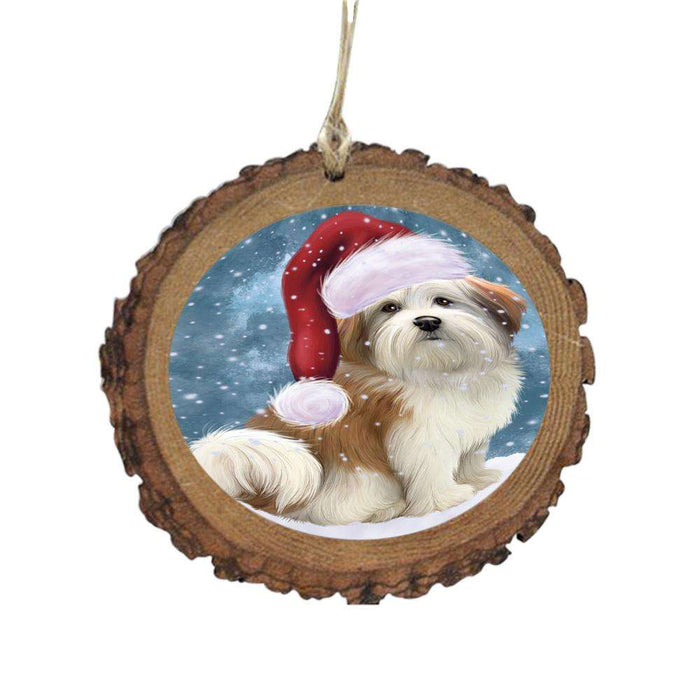 Let it Snow Christmas Holiday Malti Tzu Dog Wooden Christmas Ornament WOR48959