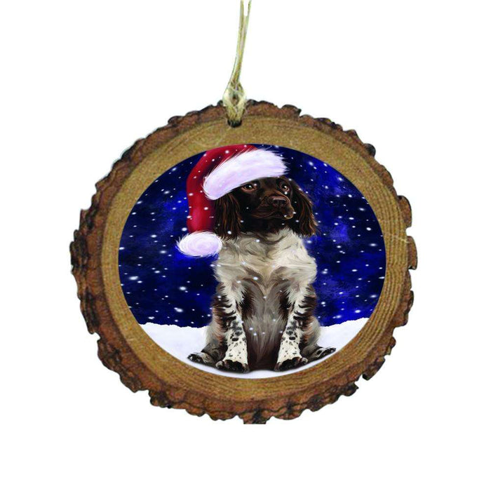 Let it Snow Christmas Holiday Munsterlander Dog Wooden Christmas Ornament WOR48620
