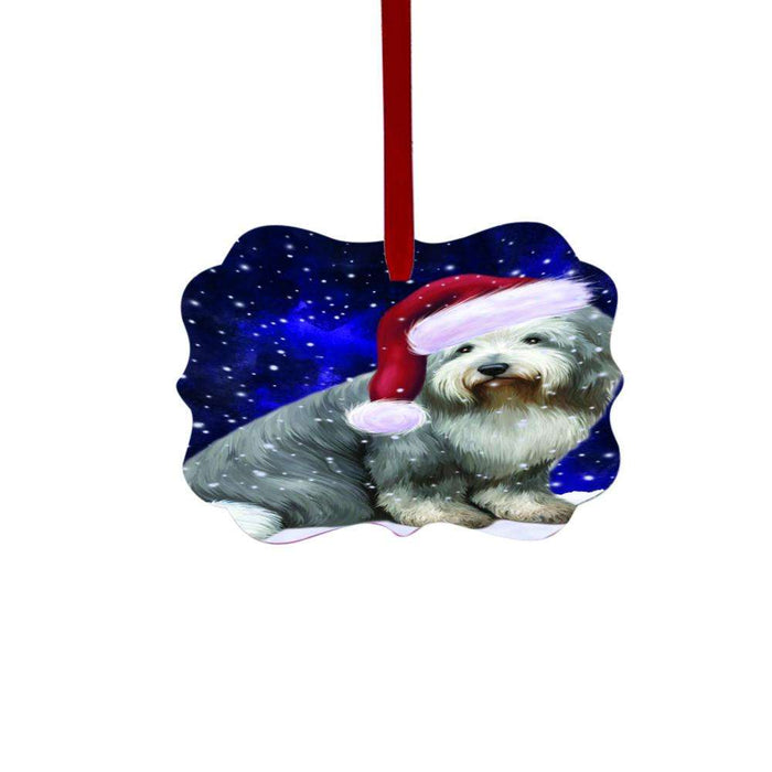 Let it Snow Christmas Holiday Old English Sheepdog Double-Sided Photo Benelux Christmas Ornament LOR48623