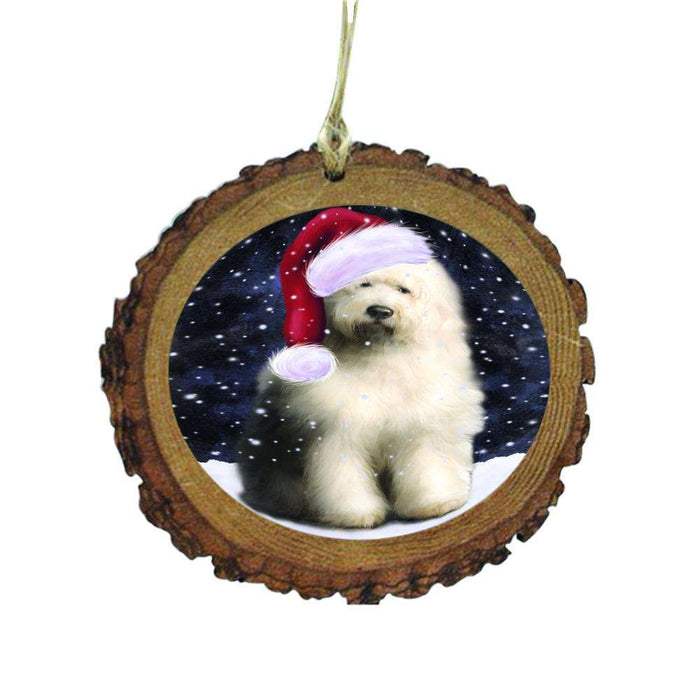 Let it Snow Christmas Holiday Old English Sheepdog Wooden Christmas Ornament WOR48624
