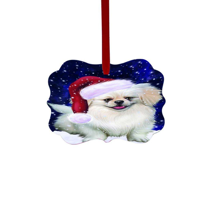 Let it Snow Christmas Holiday Pekingese Dog Double-Sided Photo Benelux Christmas Ornament LOR48628