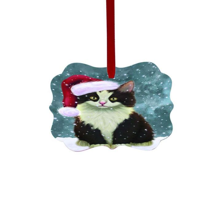 Let it Snow Christmas Holiday Persian Cat Double-Sided Photo Benelux Christmas Ornament LOR48634