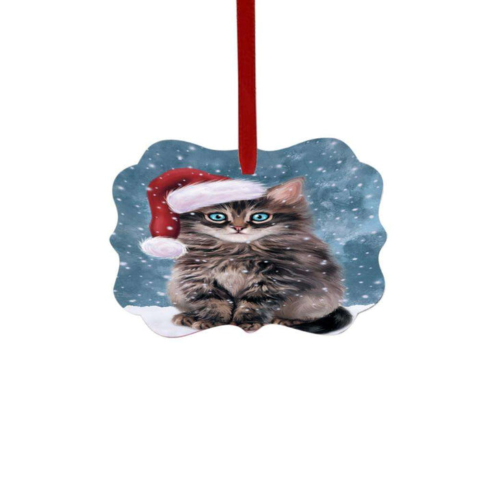 Let it Snow Christmas Holiday Persian Cat Double-Sided Photo Benelux Christmas Ornament LOR48635