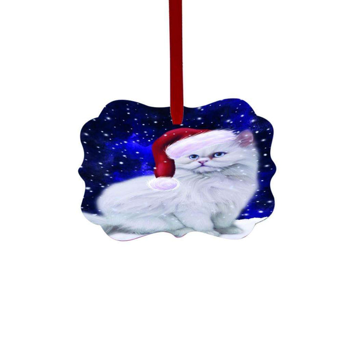 Let it Snow Christmas Holiday Persian Cat Double-Sided Photo Benelux Christmas Ornament LOR48638