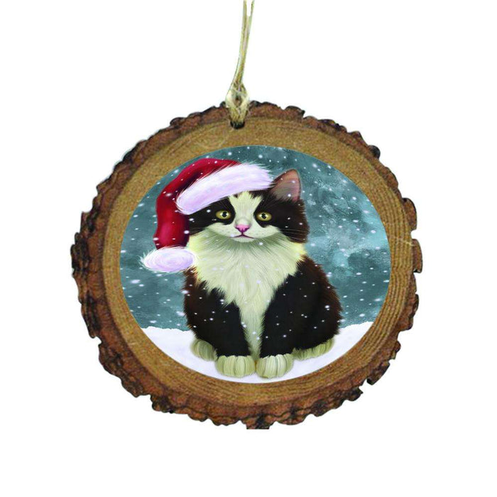 Let it Snow Christmas Holiday Persian Cat Wooden Christmas Ornament WOR48634
