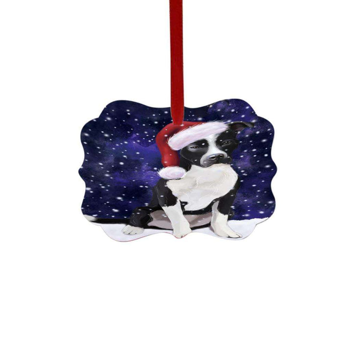 Let it Snow Christmas Holiday Pit Bull Dog Double-Sided Photo Benelux Christmas Ornament LOR48650