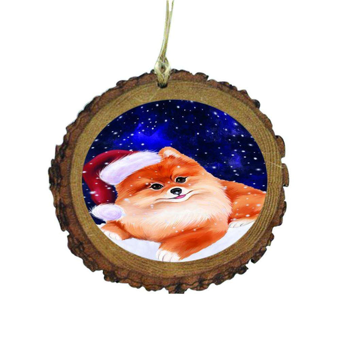 Let it Snow Christmas Holiday Pomeranian Dog Wooden Christmas Ornament WOR48657