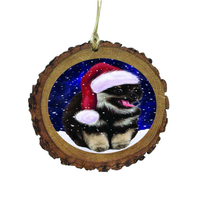 Let it Snow Christmas Holiday Pomeranian Dog Wooden Christmas Ornament WOR48659