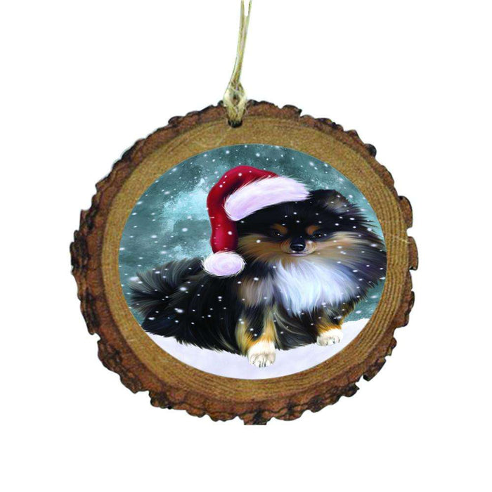 Let it Snow Christmas Holiday Pomeranian Dog Wooden Christmas Ornament WOR48662