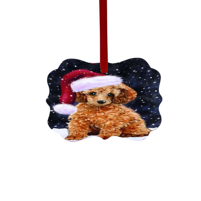 Let it Snow Christmas Holiday Poodle Dog Double-Sided Photo Benelux Christmas Ornament LOR48663