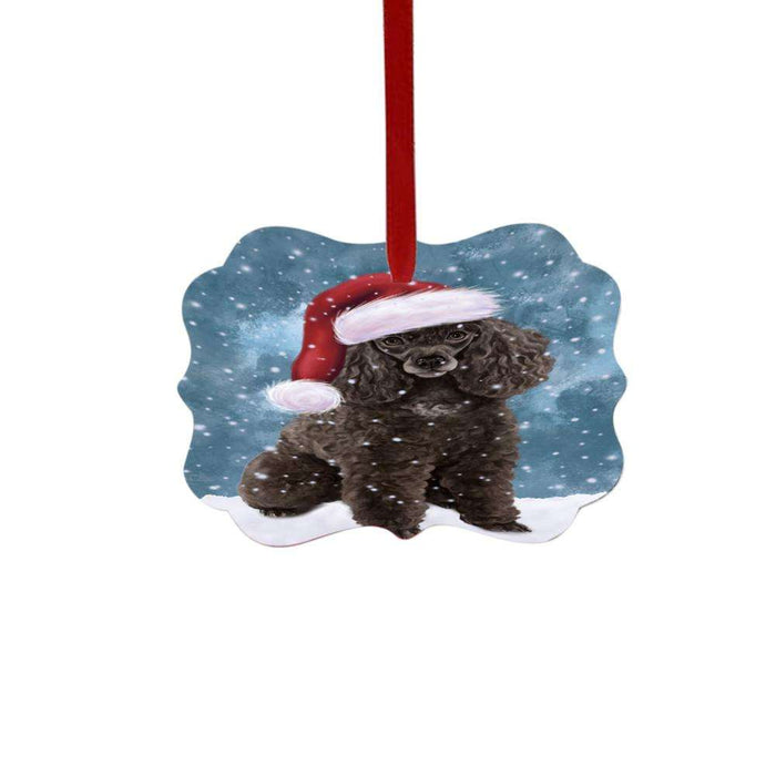 Let it Snow Christmas Holiday Poodle Dog Double-Sided Photo Benelux Christmas Ornament LOR48665