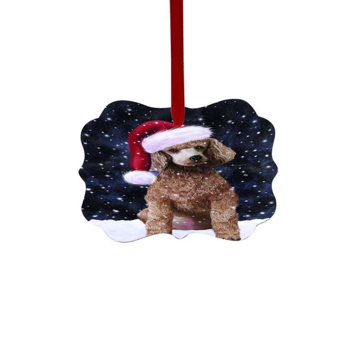 Let it Snow Christmas Holiday Poodle Dog Double-Sided Photo Benelux Christmas Ornament LOR48666