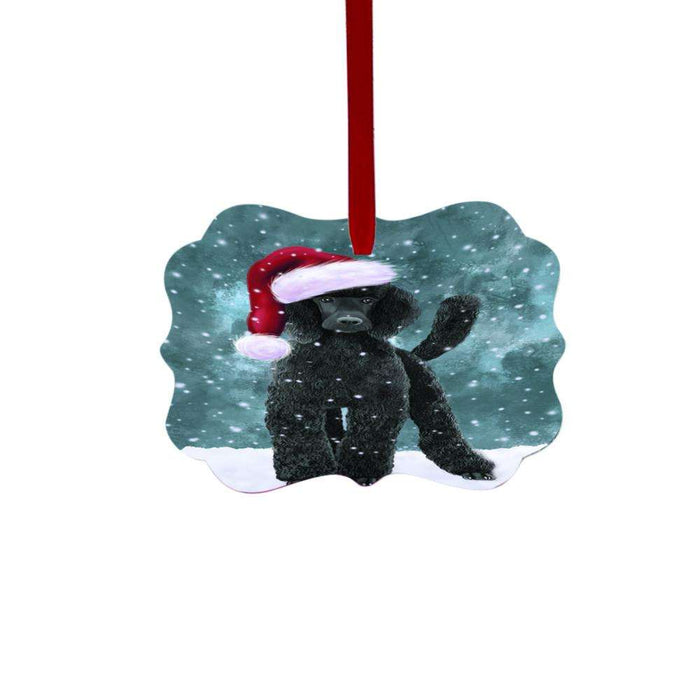 Let it Snow Christmas Holiday Poodle Dog Double-Sided Photo Benelux Christmas Ornament LOR48667