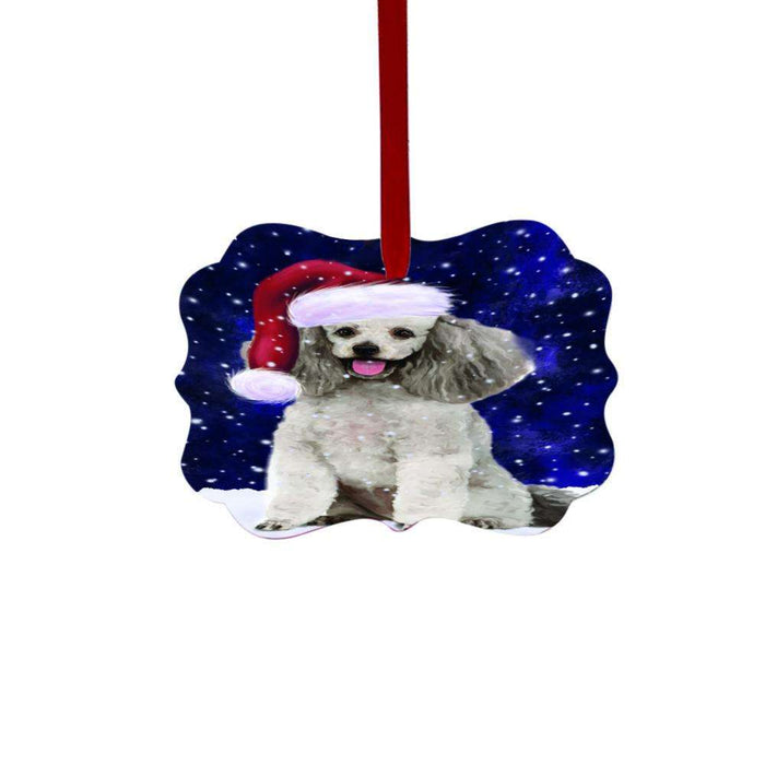 Let it Snow Christmas Holiday Poodle Dog Double-Sided Photo Benelux Christmas Ornament LOR48669