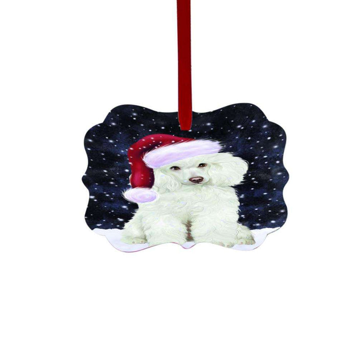 Let it Snow Christmas Holiday Poodle Dog Double-Sided Photo Benelux Christmas Ornament LOR48670