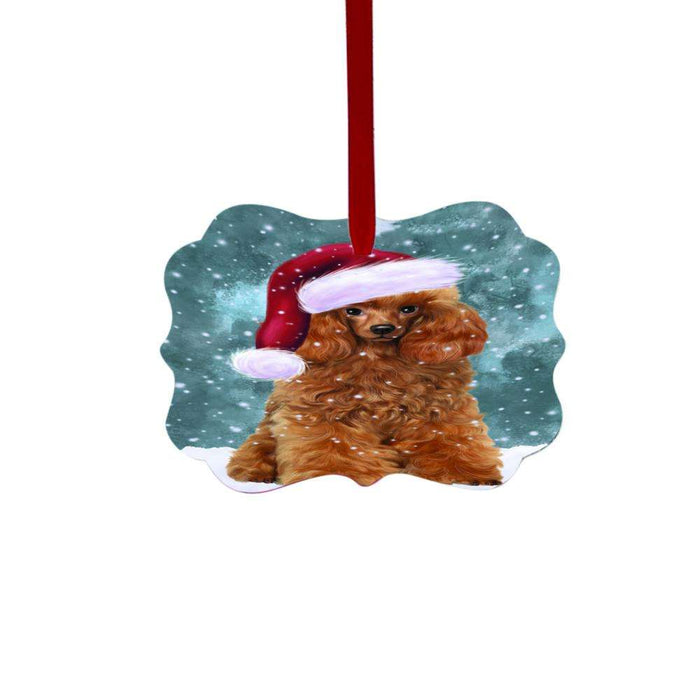 Let it Snow Christmas Holiday Poodle Dog Double-Sided Photo Benelux Christmas Ornament LOR48671