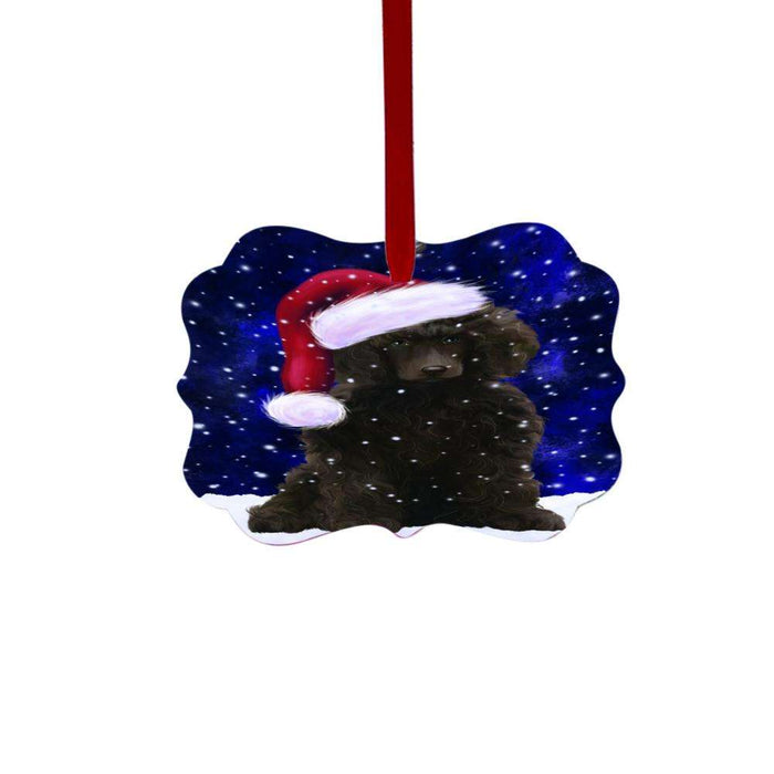 Let it Snow Christmas Holiday Poodle Dog Double-Sided Photo Benelux Christmas Ornament LOR48673