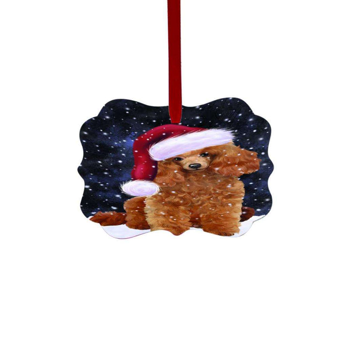 Let it Snow Christmas Holiday Poodle Dog Double-Sided Photo Benelux Christmas Ornament LOR48674