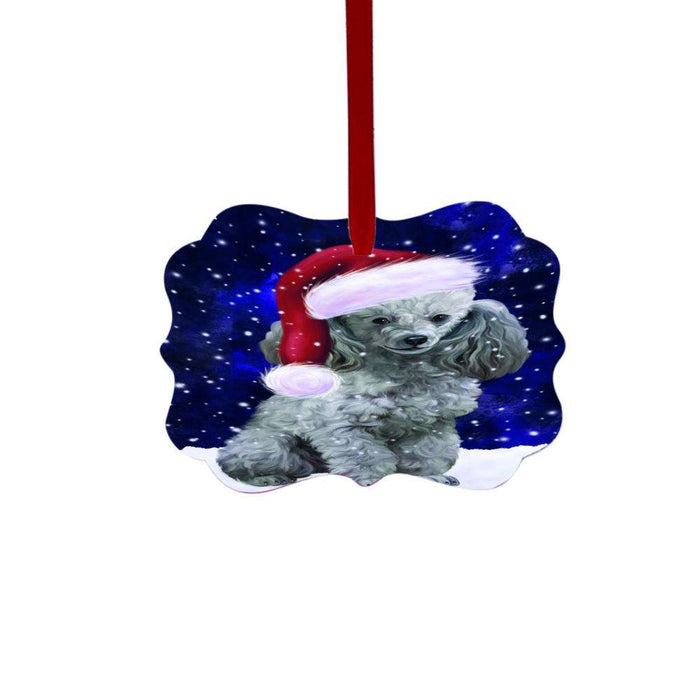 Let it Snow Christmas Holiday Poodle Dog Double-Sided Photo Benelux Christmas Ornament LOR48675