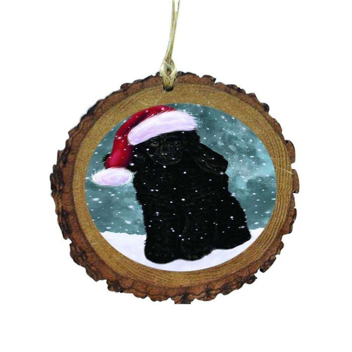 Let it Snow Christmas Holiday Poodle Dog Wooden Christmas Ornament WOR48664